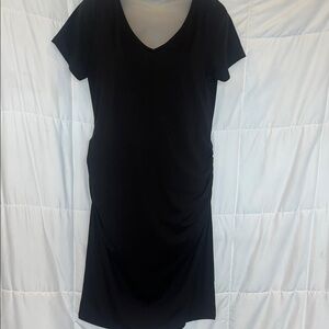 Full Moon Maternity Ruched Jersey Dress Large Caged Back Stretch